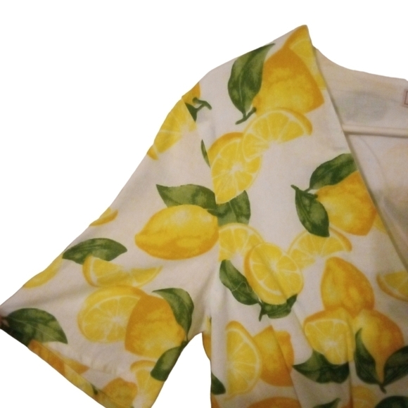 BCBgeneration Lemon Yellow & White Button Down Romper Preppy Resort Wear Sz. S - Picture 2 of 16